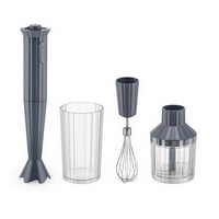 photo Alessi - Plissè - Hand blender in thermoplastic resin with glass, whisk and chopper-500 W-Gray 1